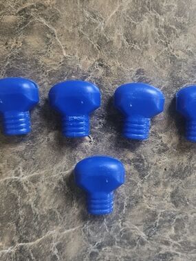 Set of 5 Blue Plastic Knob Caps